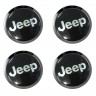 Заглушки для диска со стикером Jeep (64/60/6) хром и черный