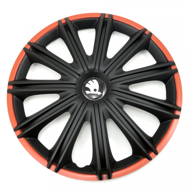 Колпаки на колеса R16 Skoda черные NrRed 
