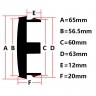Колпачки на диски Audi 65/60/12 черный и хром
